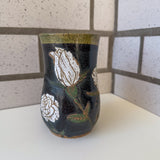 White Carved Roses Mug