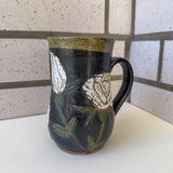 White Carved Roses Mug