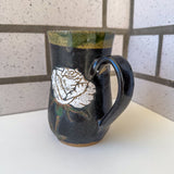 White Carved Roses Mug