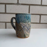 Relief Carved Mountain Mug Abstract