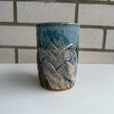 Relief Carved Mountain Mug Abstract