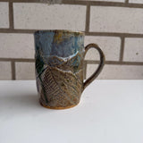 Relief Carved Mountain Mug Abstract