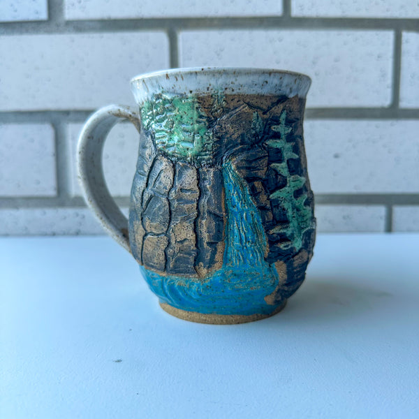 Relief Carved Waterfall Mug