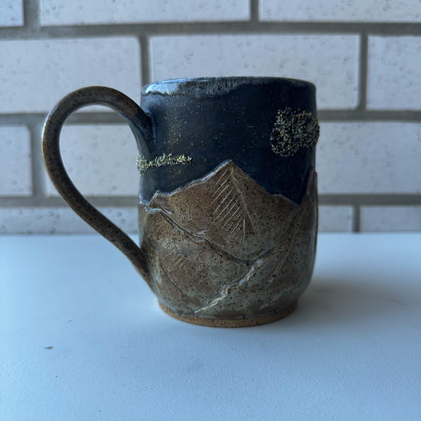 Relief Carved Mountains Mug - Northern Lights